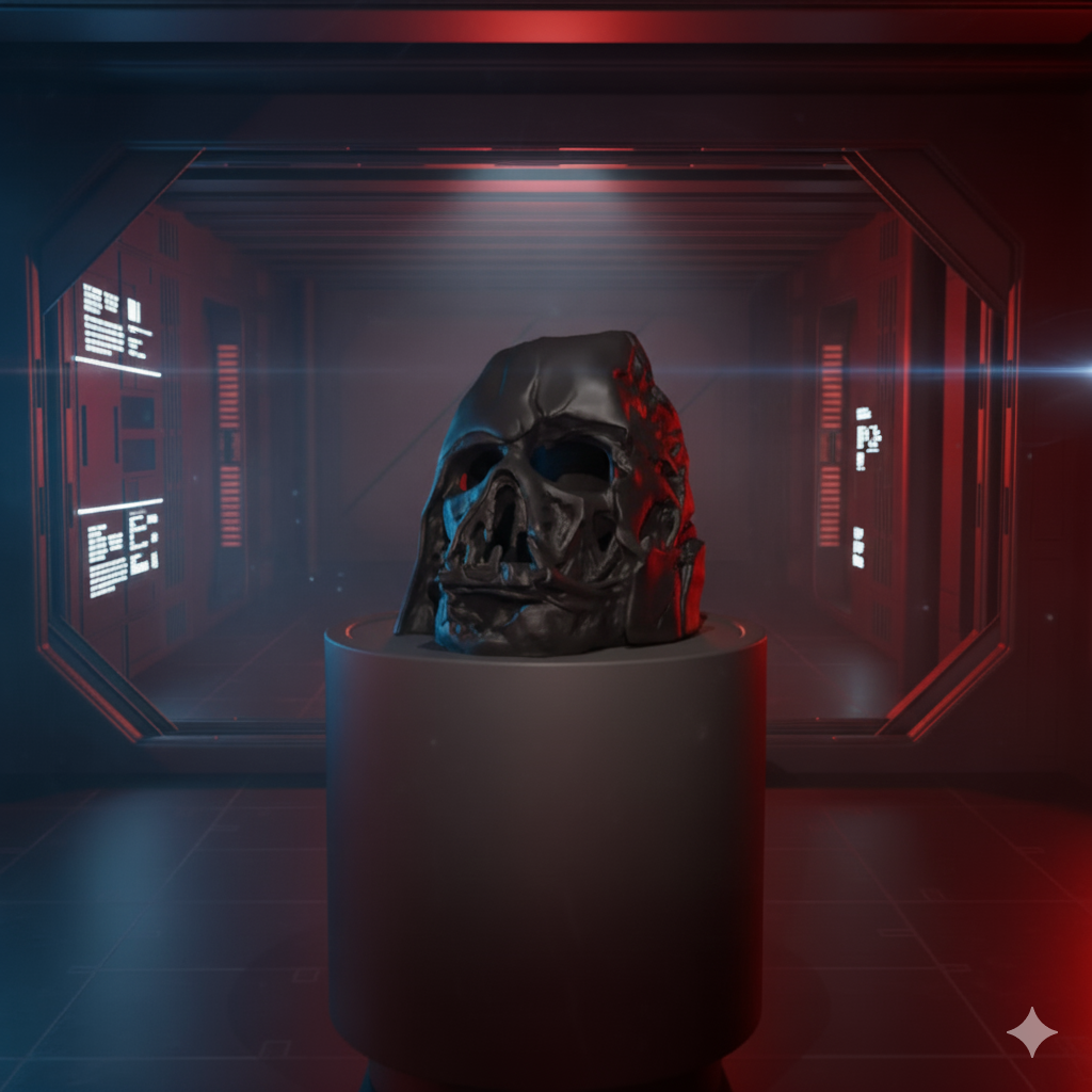 Smeltet Darth Vader hjelm